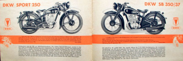 DKW Motorrad Modellprogramm 1937 "Der Weg zum Erfolg!" Motorradprospekt (10444)